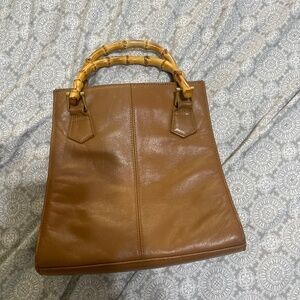 Diamicci bamboo handle leather bag